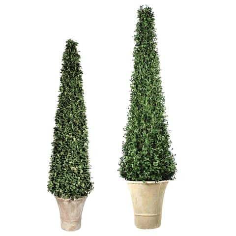 Faux Cone Shaped boxwood topiary Artificial Plant Products