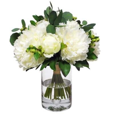 silk Peony Bouquet in vase