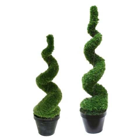 Faux Cone Shaped boxwood topiary 